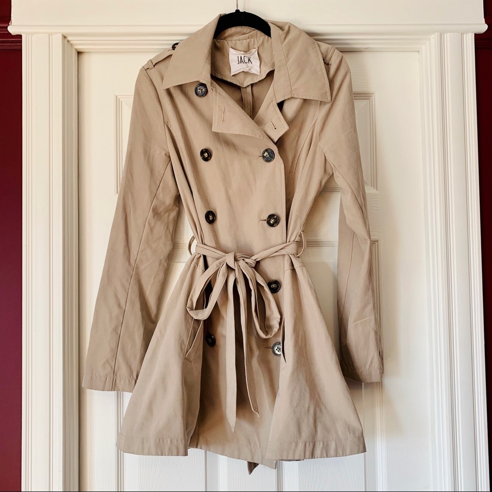 Jack by BB Dakota Light Beige Soft Flowy Trench Coat, XS